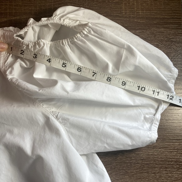 EUC Lafayette 148 Women's White Cutout Puff-Sleeve Poplin Shirt Size Medium - Picture 6 of 9